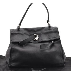 SAINT LAURENT Muse toe Hand Bag Leather Black
